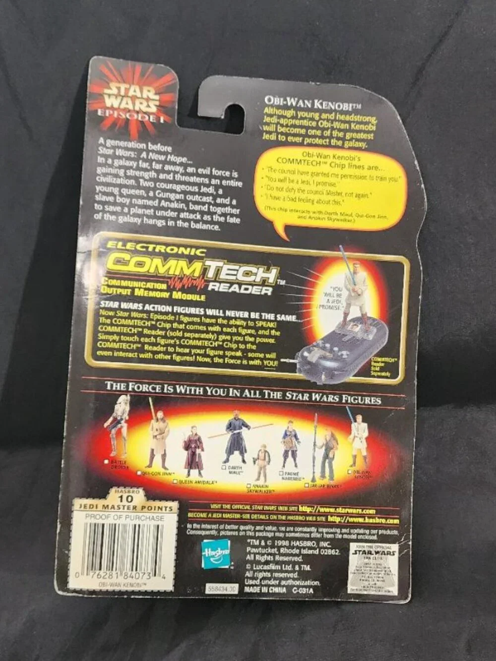 Vintage Star Wars CommTech action figure Obi-Wan Kenobi -Episode 1 NIP